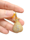 10K Gold Dollar Pendant with Natural Diamonds