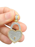 10K Gold with Natural Diamonds Heart Pendant