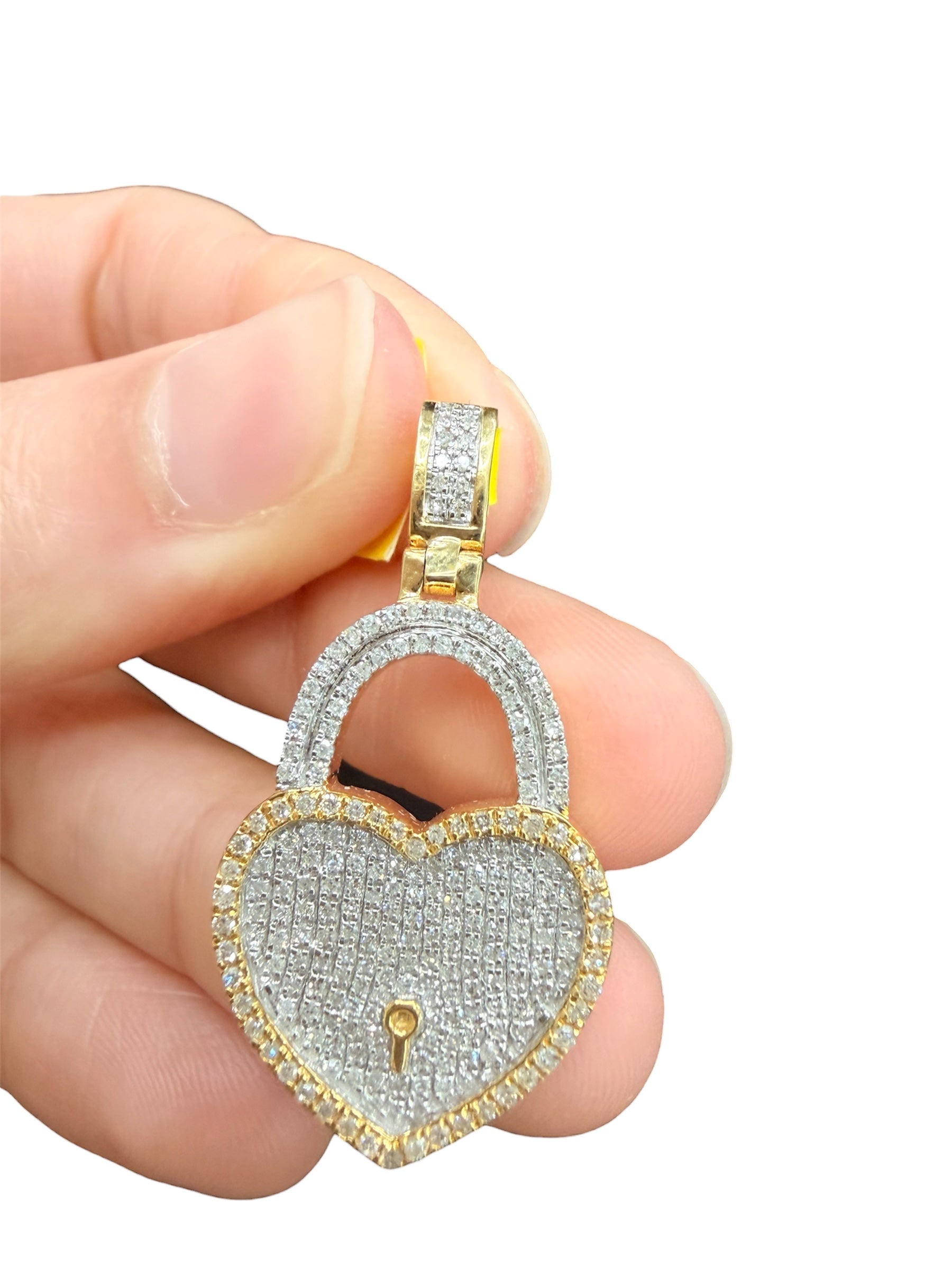 10K Gold with Natural Diamonds Heart Pendant