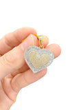 10K Gold with Natural Diamonds Heart Pendant