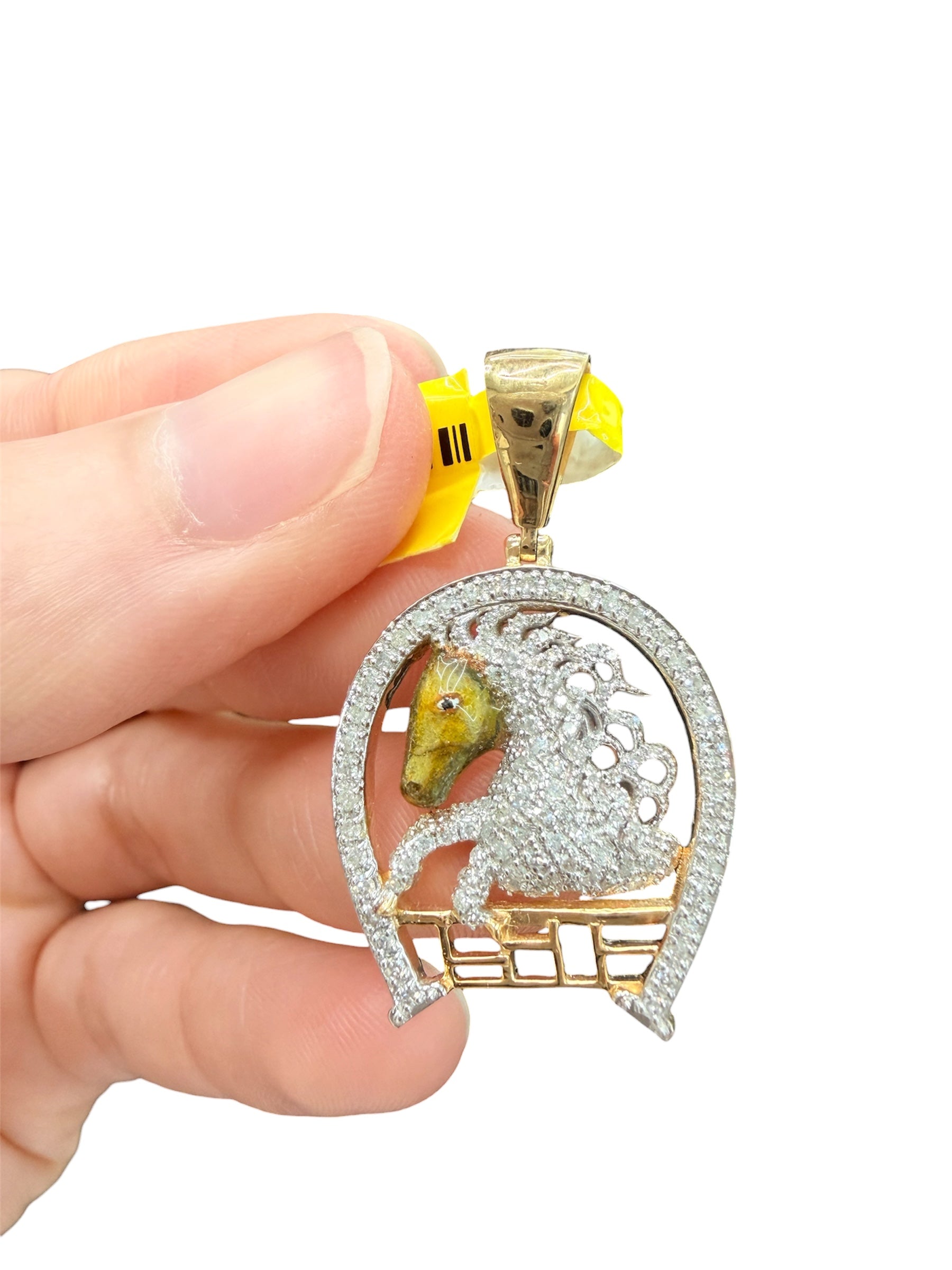 10k Gold with Natural Diamond Horse Pendants
