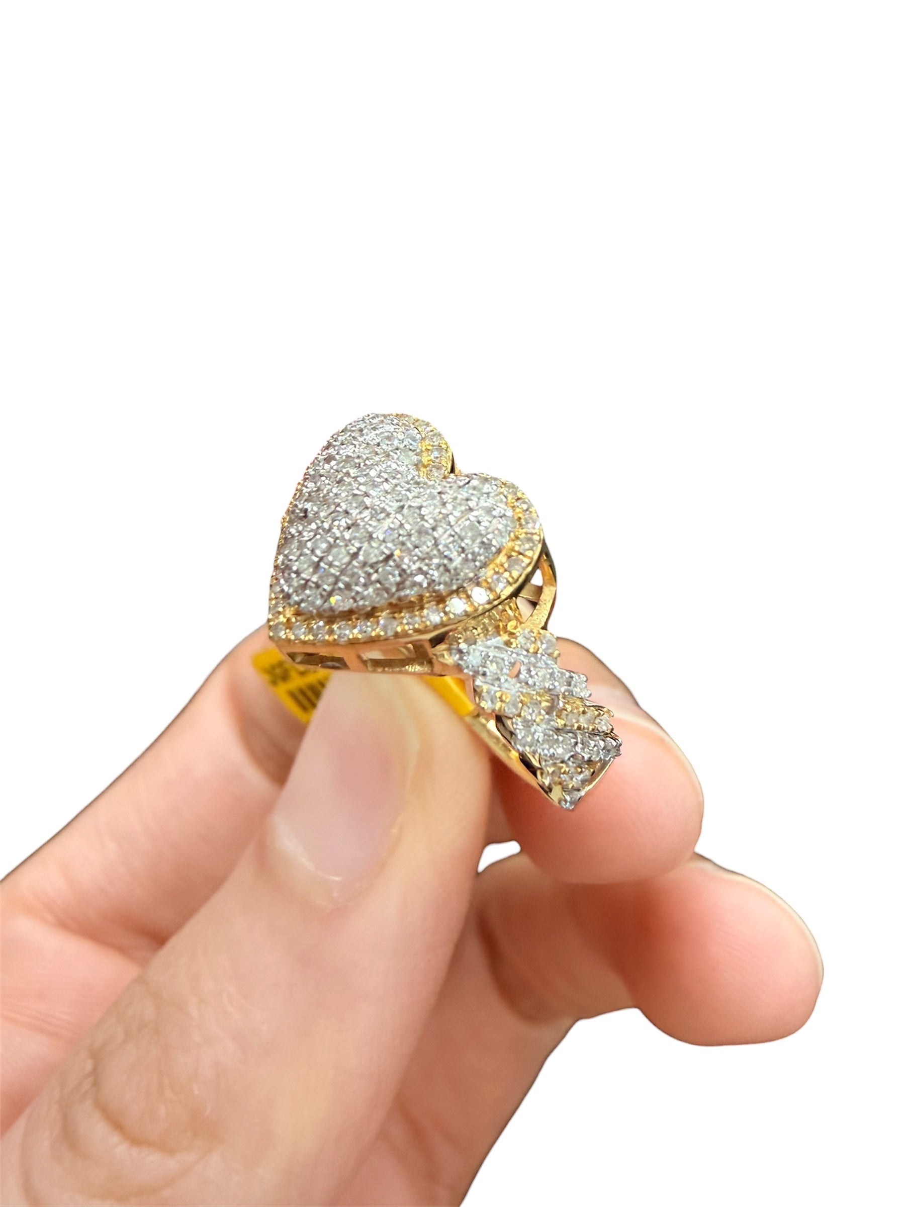 10K Gold with Natural Diamond Heart Ring